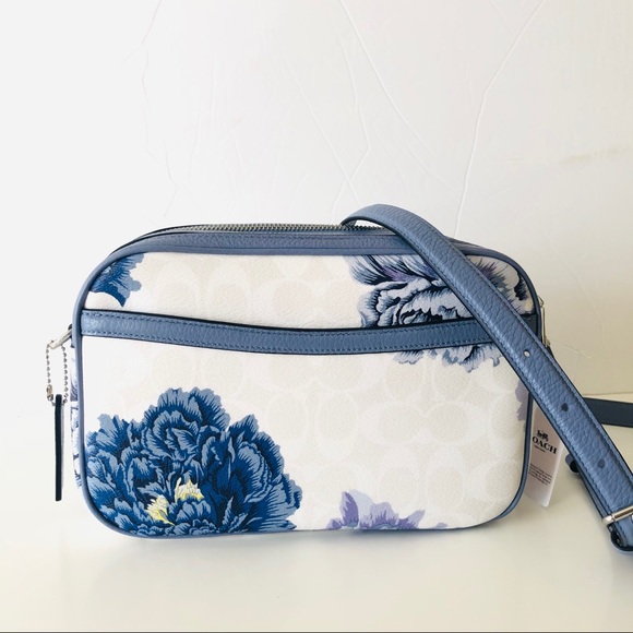 Coach Jes Crossbody Kaffe Floral White Purse - Picture 2 of 9